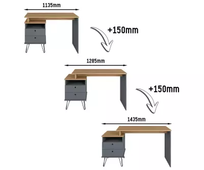 Extensions possibles du bureau modulable Darrel