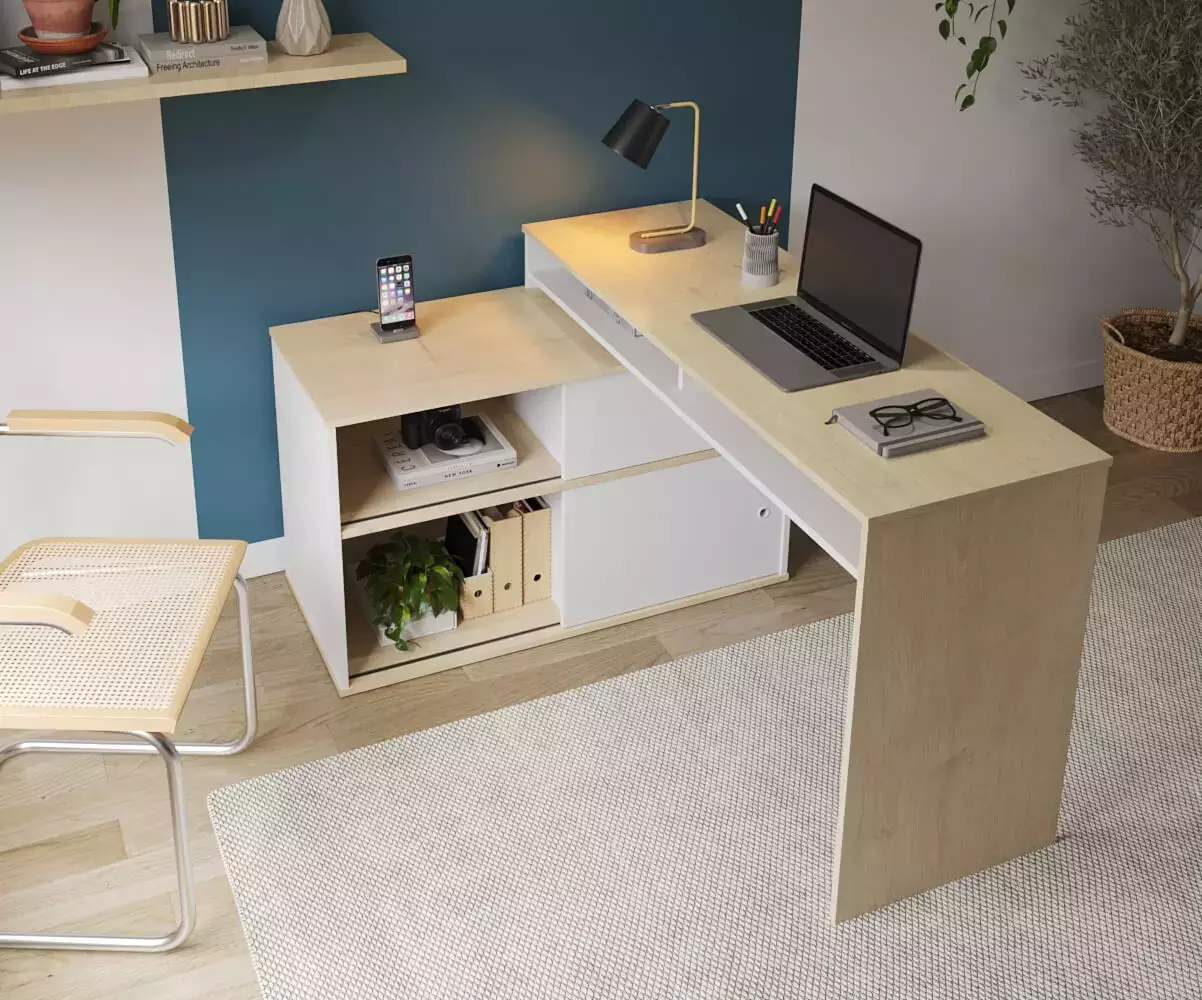 Bureau d'angle Isonoé gauche Bureau d'angle Isonoé gauche