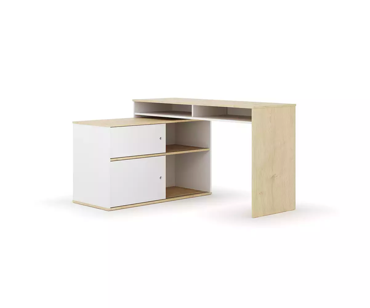 Bureau en longueur Isonoé avec rangements à droite Bureau en longueur Isonoé avec rangements à droite