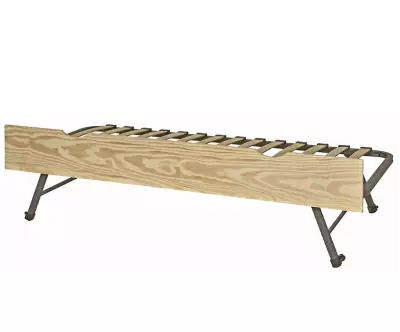 Sommier gigogne brut en bois naturel avec façade en bois massif