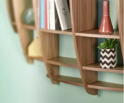 Etagère de rangement Volana en noyer