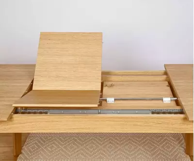 Zoom rallonges table Kutta placage chêne massif