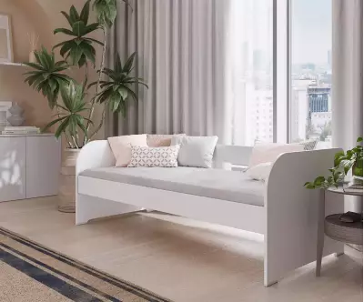 Lit banquette Flocon blanc avec tiroir en option