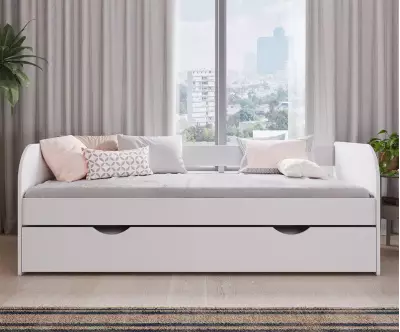 Lit banquette Flocon blanc avec sommier à lattes
