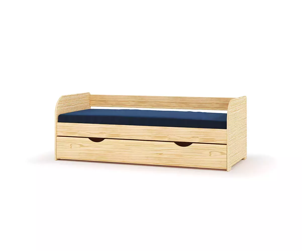Lit gigogne Flocon brut avec matelas en option Lit gigogne Flocon brut avec matelas en option