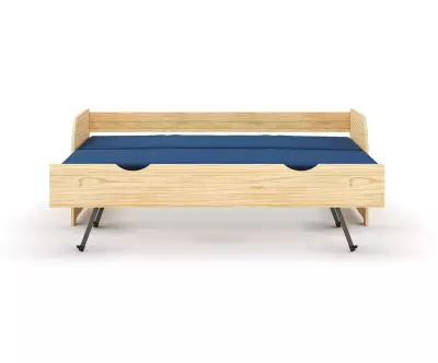 Banquette lit gigogne déplié avec matelas en option