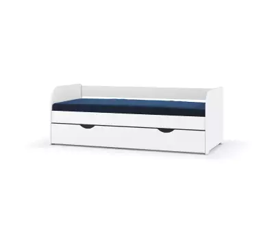 Lit Flocon blanc en bois de pin massif