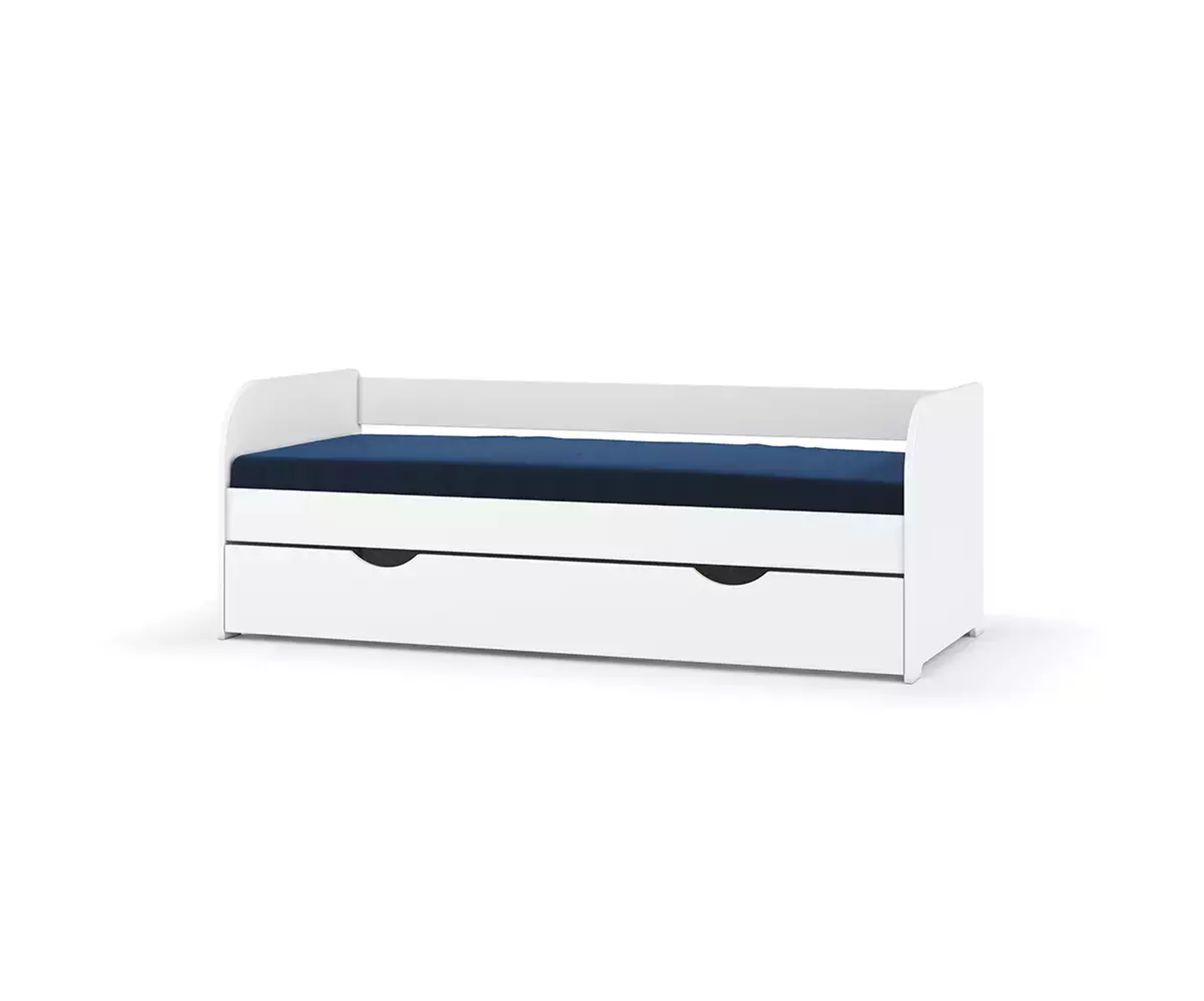 Lit Flocon blanc en bois de pin massif Lit Flocon blanc en bois de pin massif