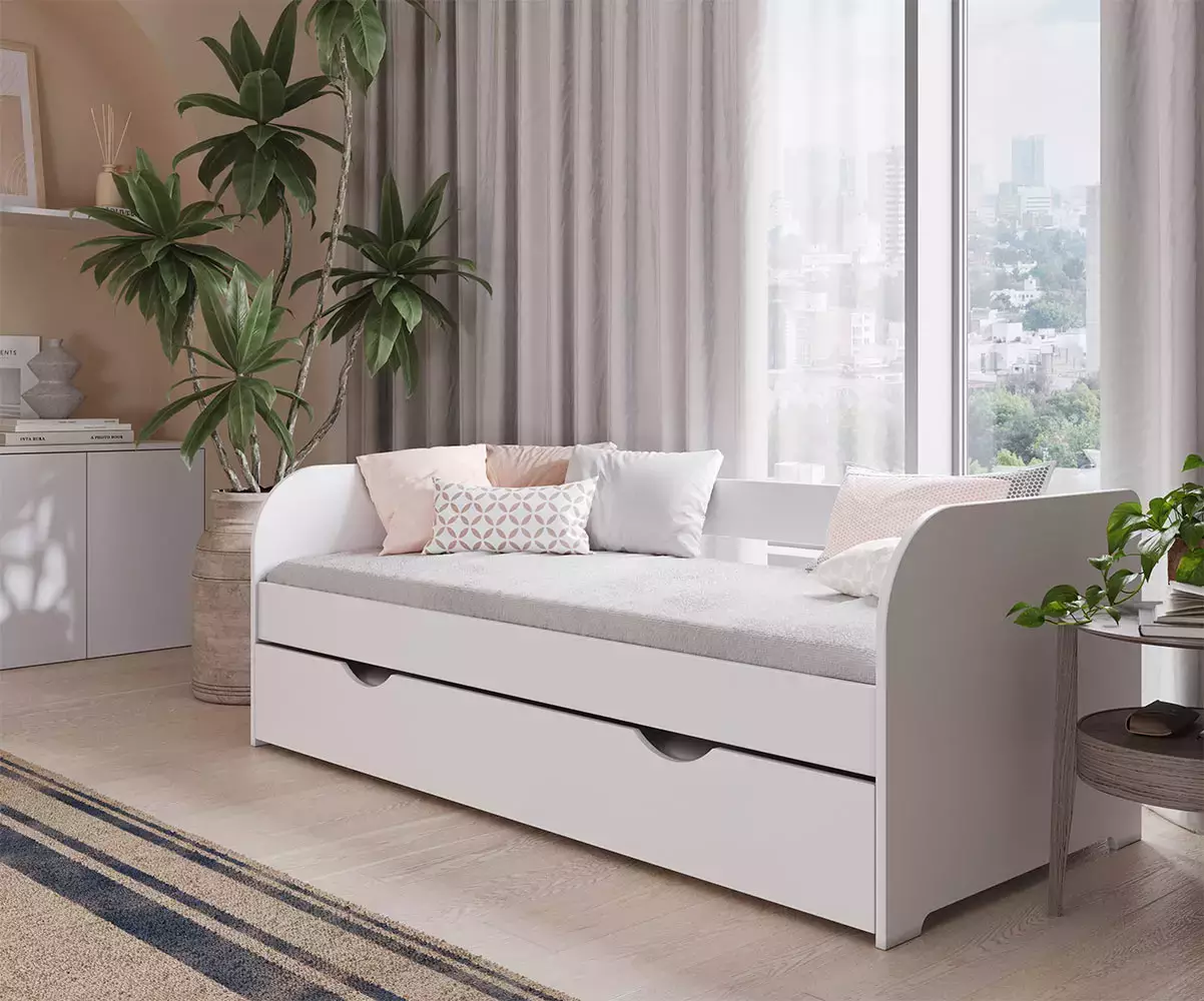 Lit banquette blanc - Flocon Lit banquette blanc - Flocon