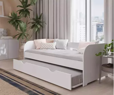 Lit gigogne blanc semi ouvert