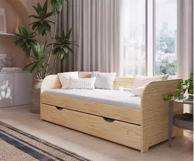 Lit gigogne banquette brut