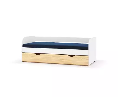 Lit gigogne 2 couchages -  blanc et brut