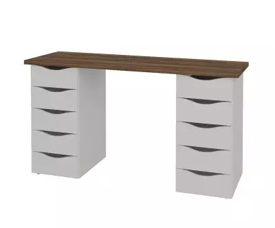Bureau blanc et bois