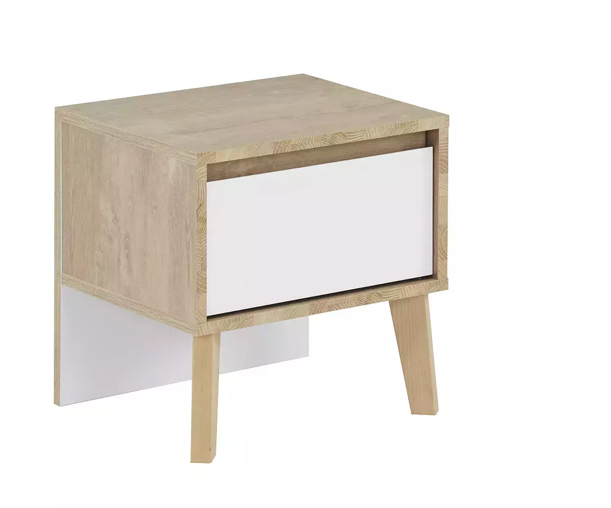 Chevet blanc et bois Chevet blanc et bois