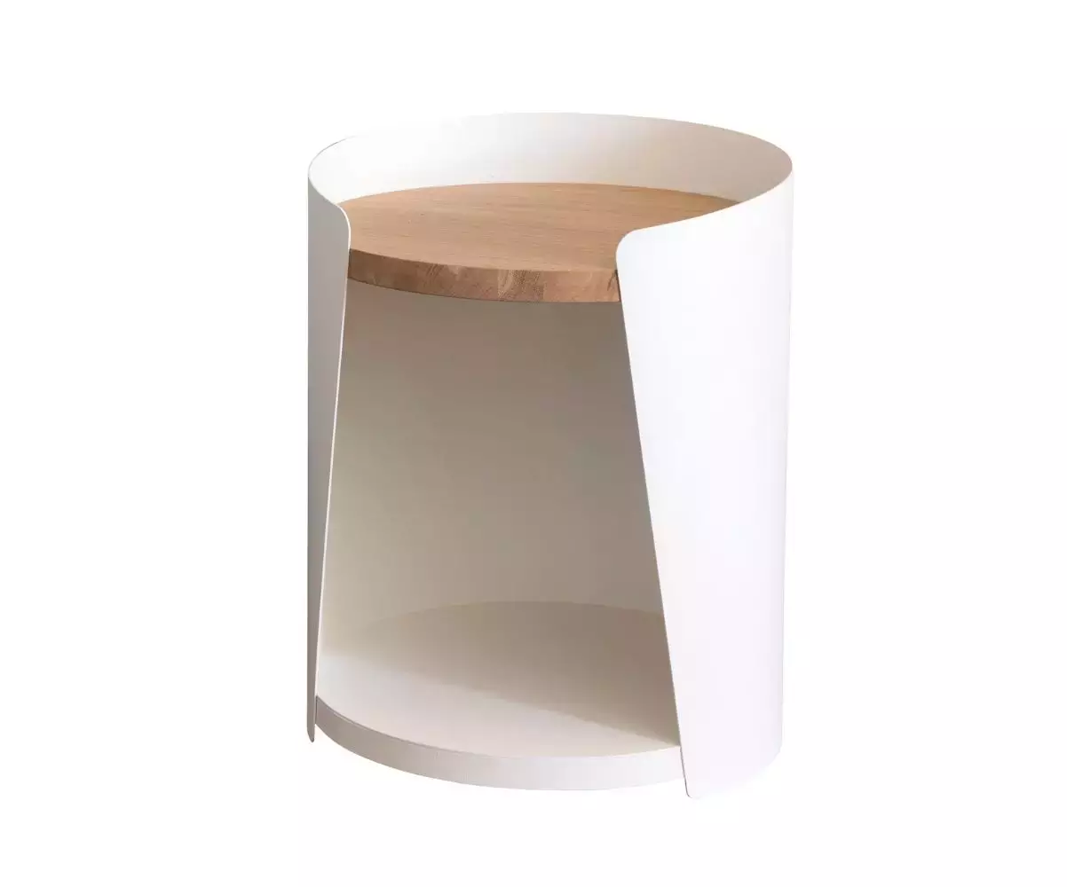 Table de chevet Loft blanc et bois Table de chevet Loft blanc et bois