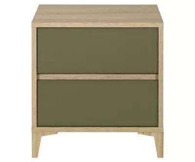 Chevet chêne et vert Deneb en bois