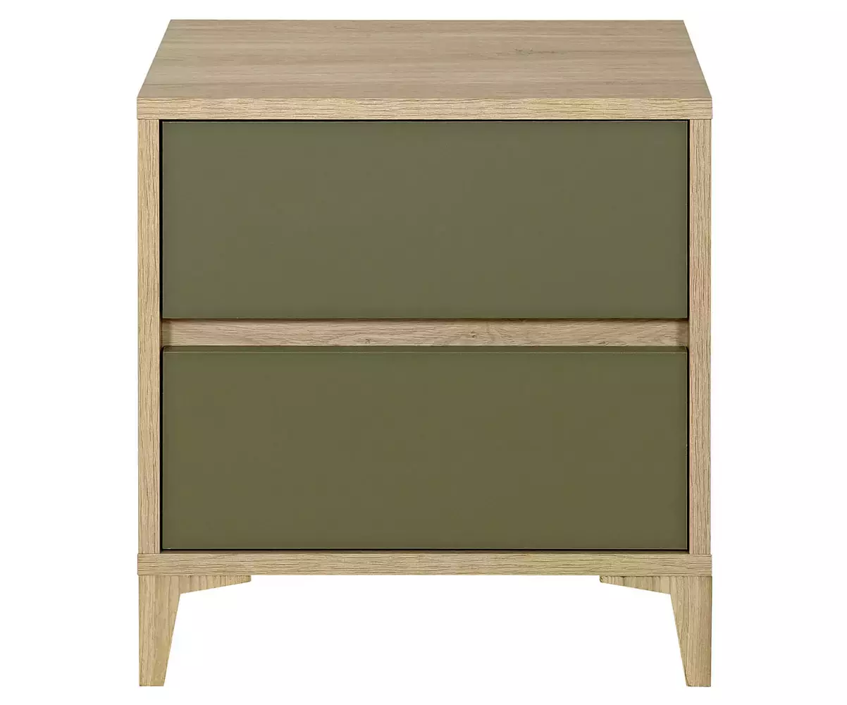 Chevet chêne et vert Deneb en bois Chevet chêne et vert Deneb en bois