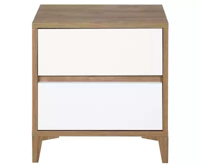 Chevet noyer et blanc Deneb en bois