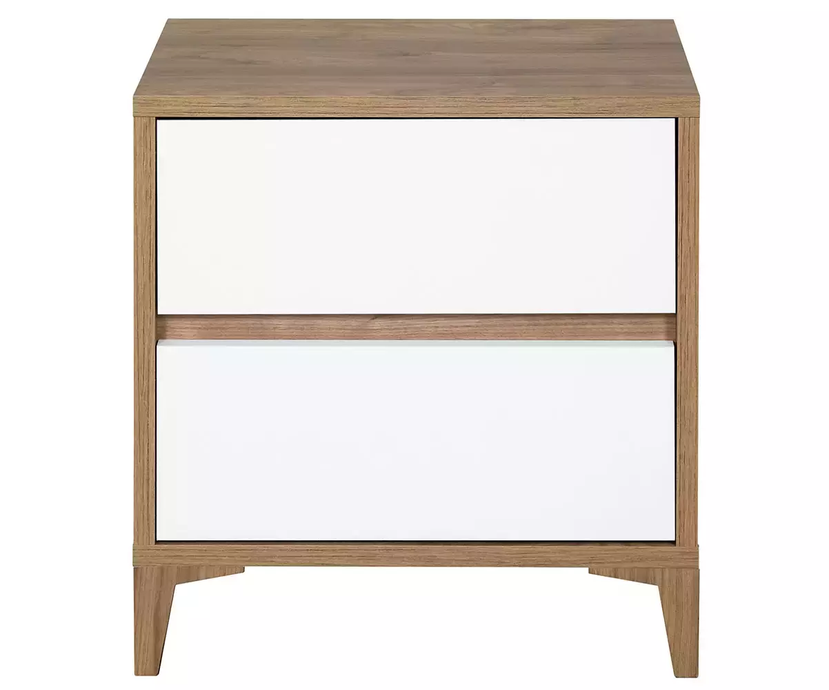 Chevet noyer et blanc Deneb en bois Chevet noyer et blanc Deneb en bois