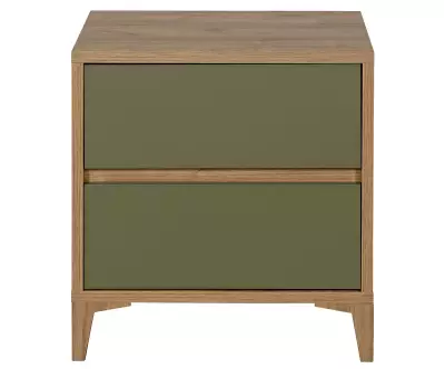Chevet noyer et vert Deneb en bois