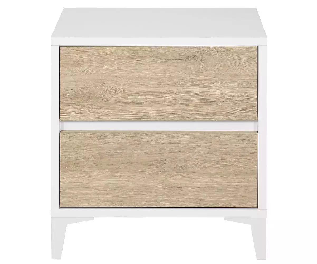 Chevet blanc et chêne Deneb en bois Chevet blanc et chêne Deneb en bois