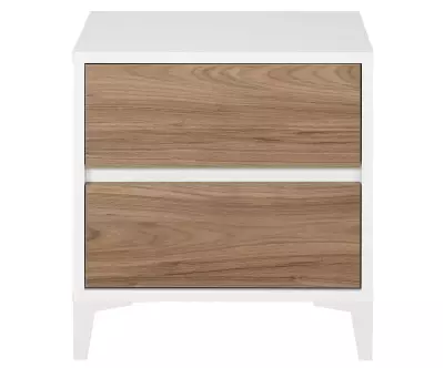 Chevet blanc et noyer Deneb en bois