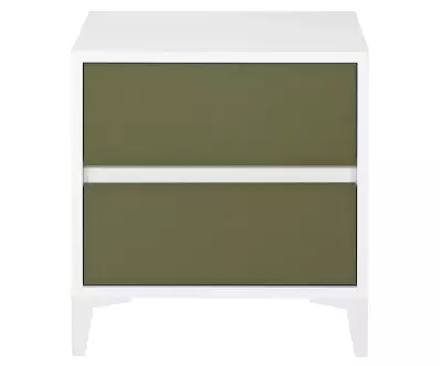 Chevet blanc et vert Deneb en bois