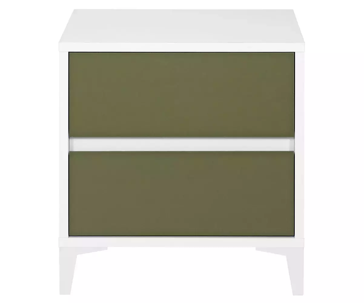 Chevet blanc et vert Deneb en bois Chevet blanc et vert Deneb en bois