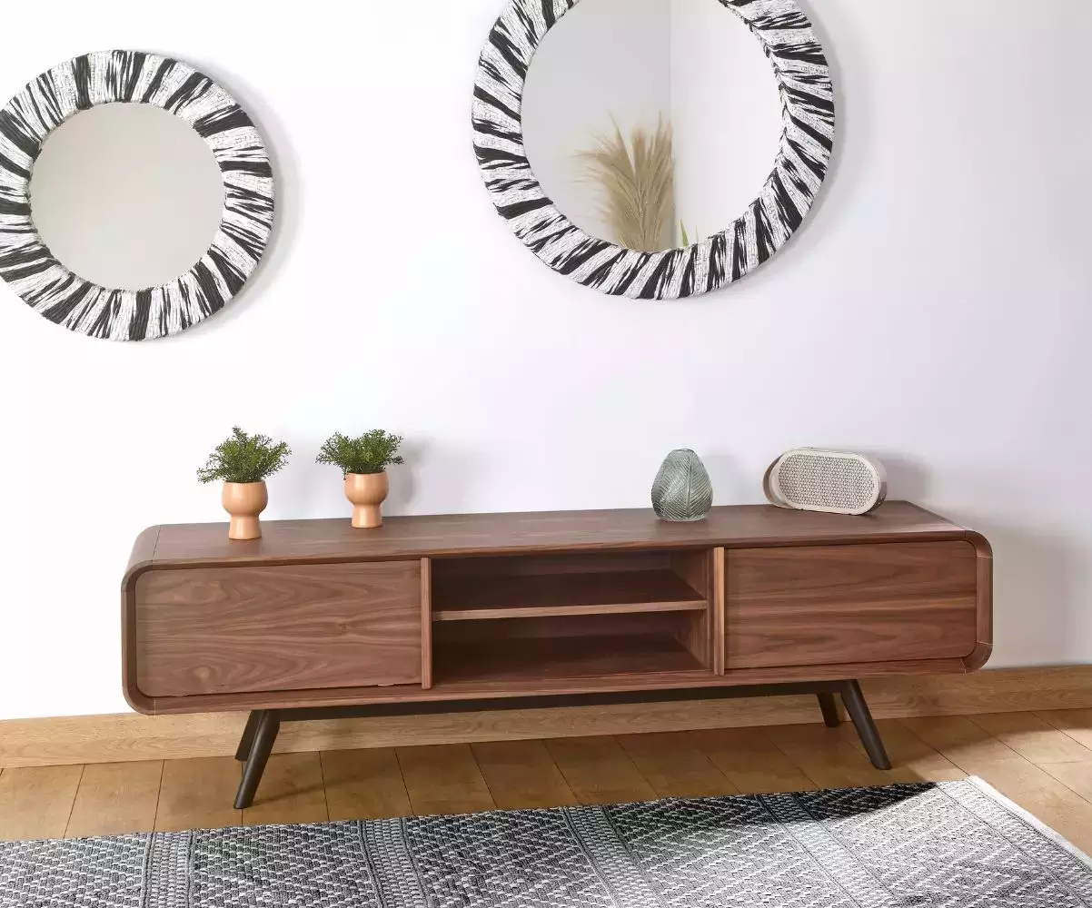 Meuble TV Ketch placage noyer massif Meuble TV Ketch placage noyer massif