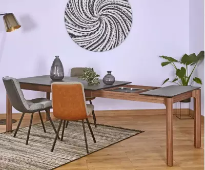 Table extensible Lantcha placage noyer massif