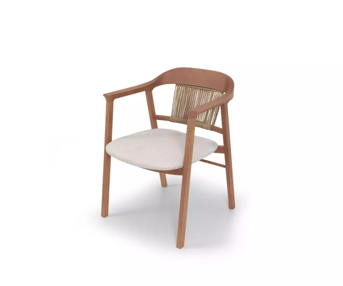 Chaise en bois avec tissus blanc Chaise en bois avec tissus blanc