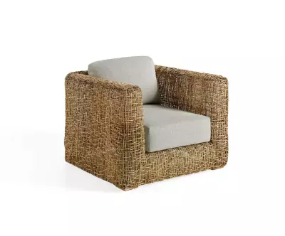 Fauteuil Jungle 1 place en rotin naturel