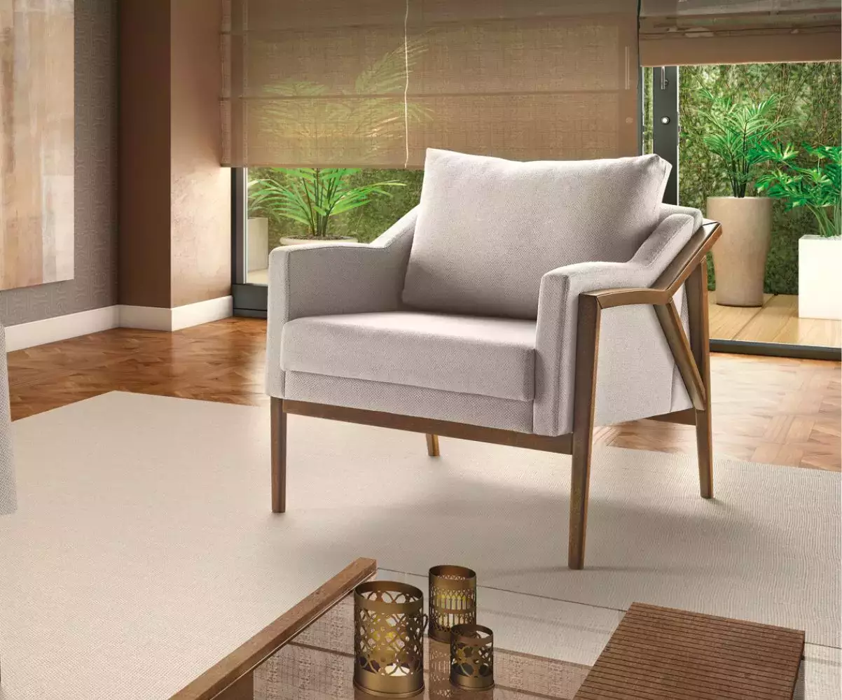 Fauteuil Vicky en tauari massif et tissu Fauteuil Vicky en tauari massif et tissu