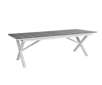 Table Extensible Lacanau compose d'une structure et d'un piètement en aluminium finition époxy anti-corrosion