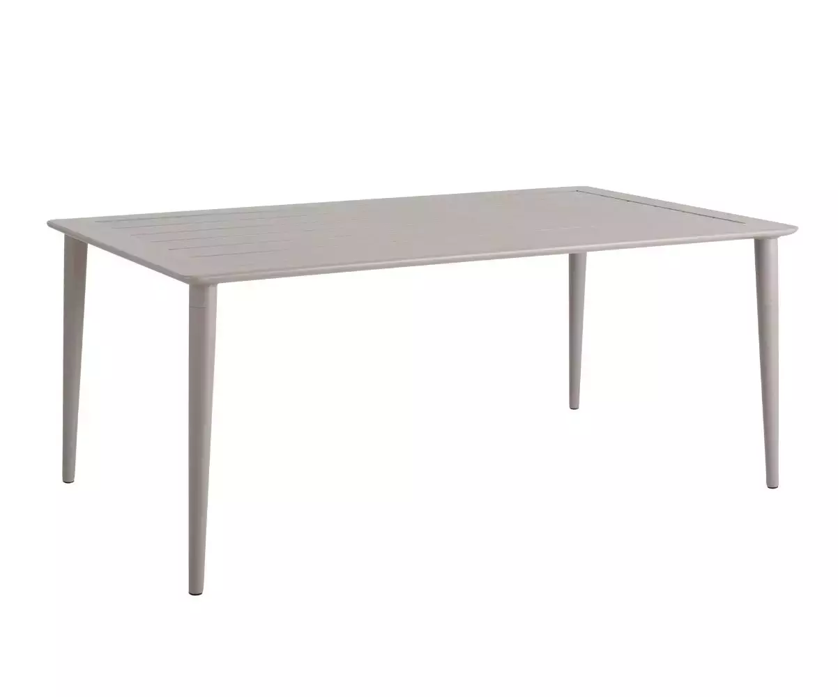 Table en métal 6 personnes beige avec chaises en option Table en métal 6 personnes beige avec chaises en option