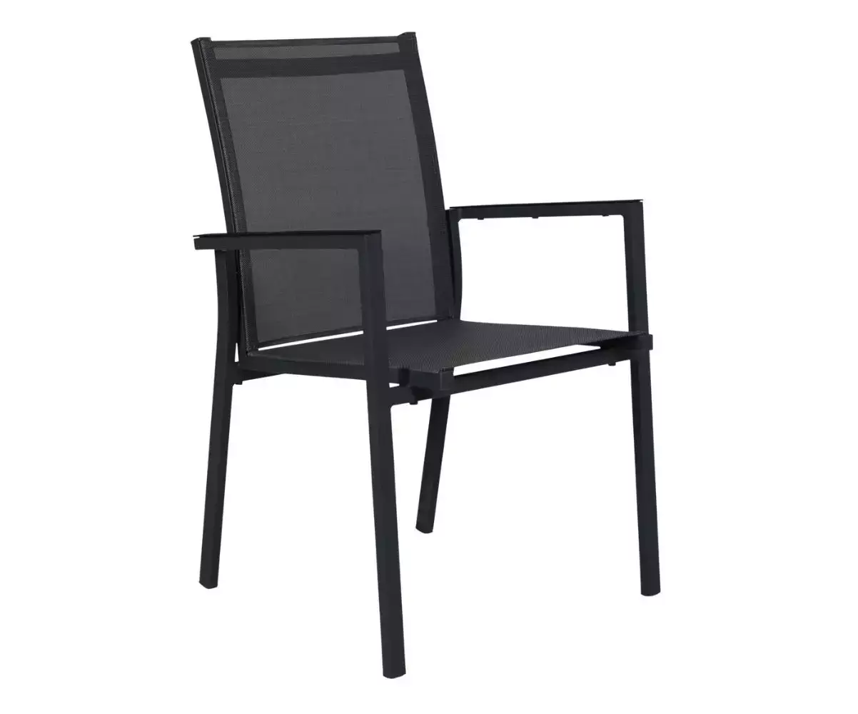 Ensemble chaise en métal et tissu noir Ensemble chaise en métal et tissu noir