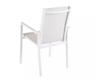 Ensemble avec chaise en métal et tissu blanc