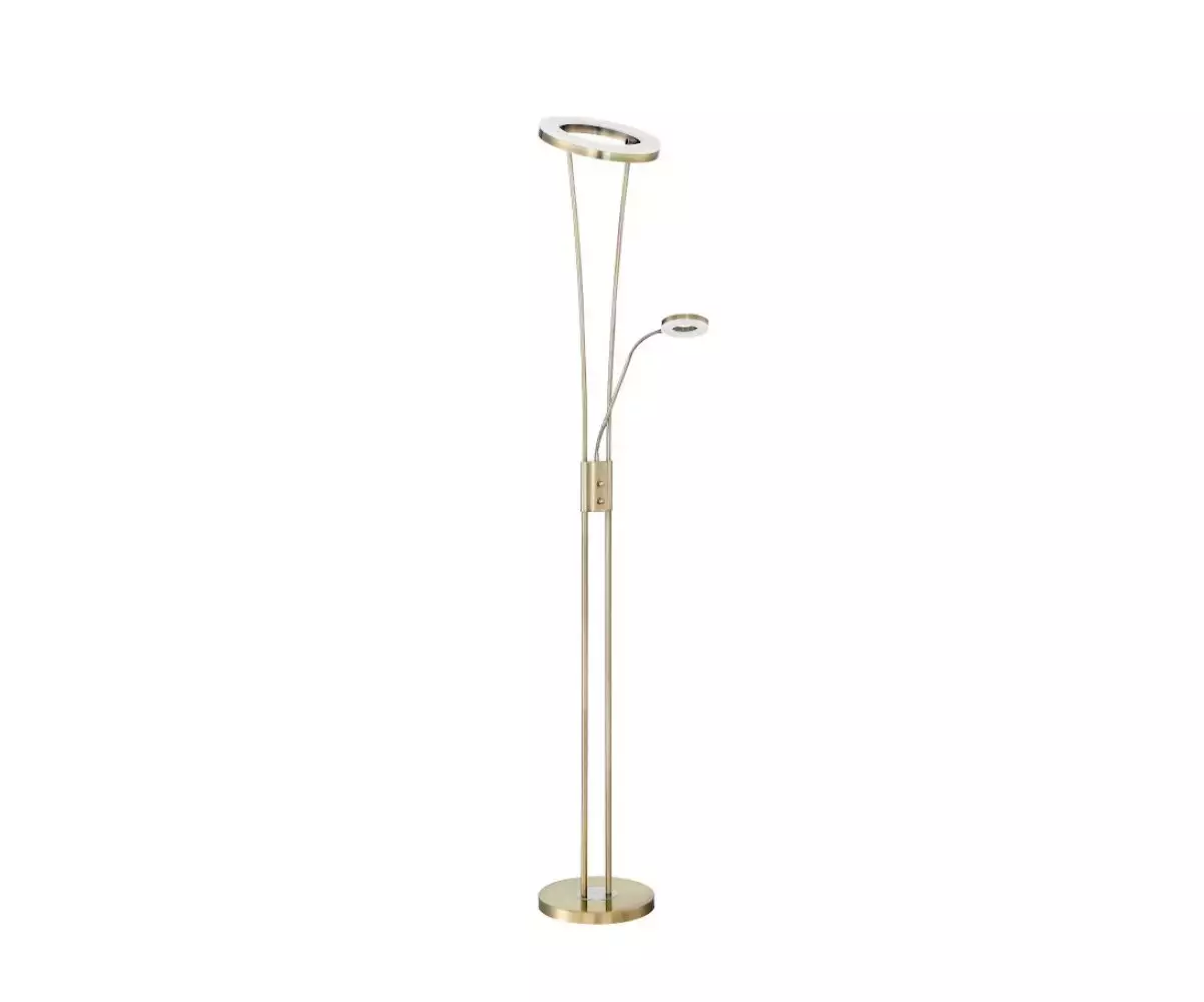 Lampadaire Afeva, coloris laiton a un design moderne et élégant Lampadaire Afeva, coloris laiton a un design moderne et élégant