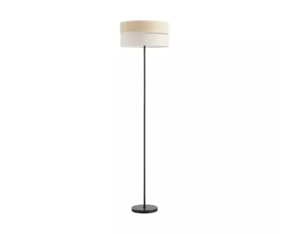 Lampadaire Sisia coloris noir et lin crée une ambiance chaleureuse et cosy