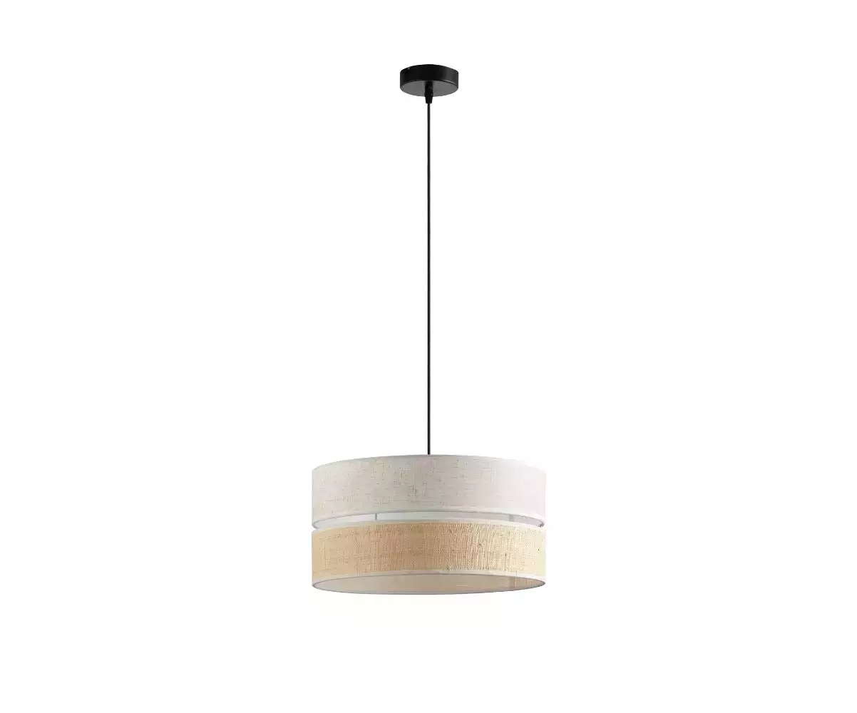 Suspension Sisia coloris noir et lin apporte une ambiance chaleureuse Suspension Sisia coloris noir et lin apporte une ambiance chaleureuse