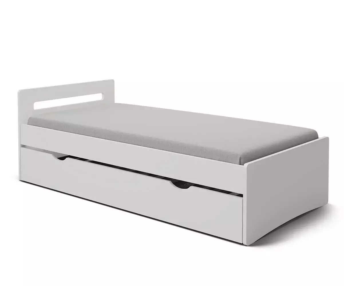 Lit gigogne adulte Lemand blanc 2 en 1 Lit gigogne adulte Lemand blanc 2 en 1