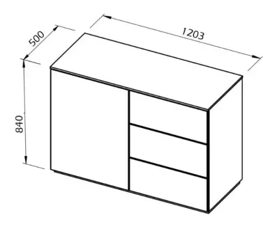 Dimensions du Buffet avec tiroirs Combray
