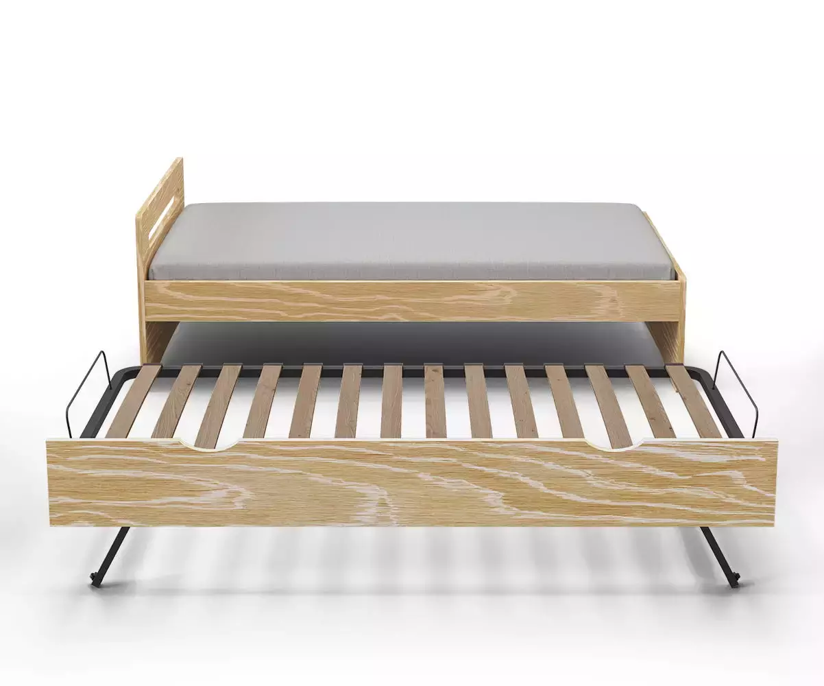 Lit gigogne adulte Lemand bois avec sommier escamotable Lit gigogne adulte Lemand bois avec sommier escamotable