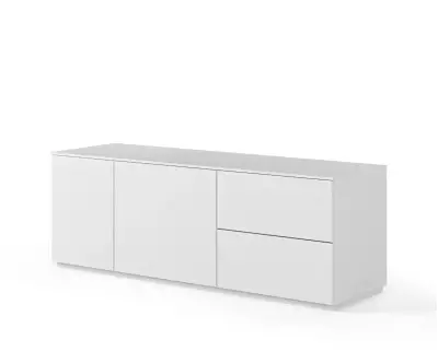 Meuble TV avec tiroirs Combray se dote de 2 grands tiroirs et de 2 portes pratiques