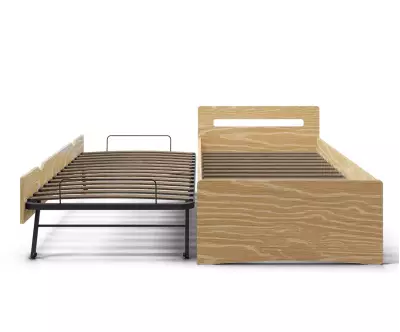 2 couchages bois même hauteur