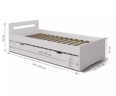 Dimensions lit gigogne Lemand