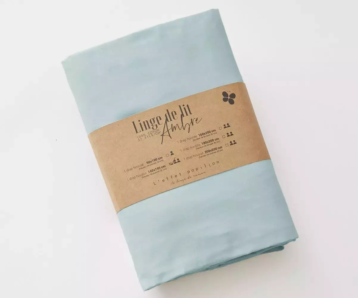 Pack Drap housse Opsi roulé Bleu craie Pack Drap housse Opsi roulé Bleu craie