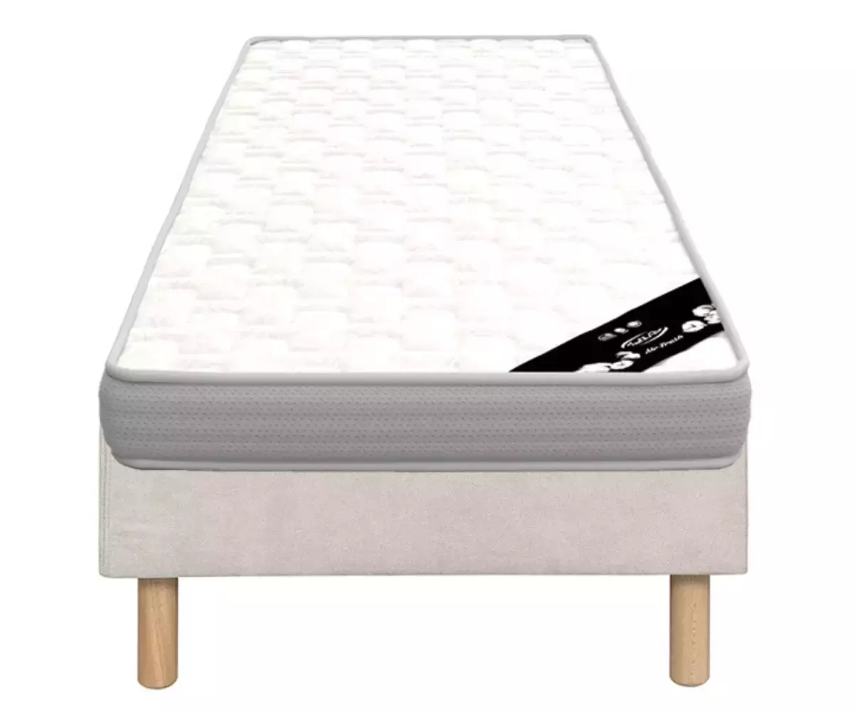 Pack sommier Senesi beige avec matelas Elbe Pack sommier Senesi beige avec matelas Elbe