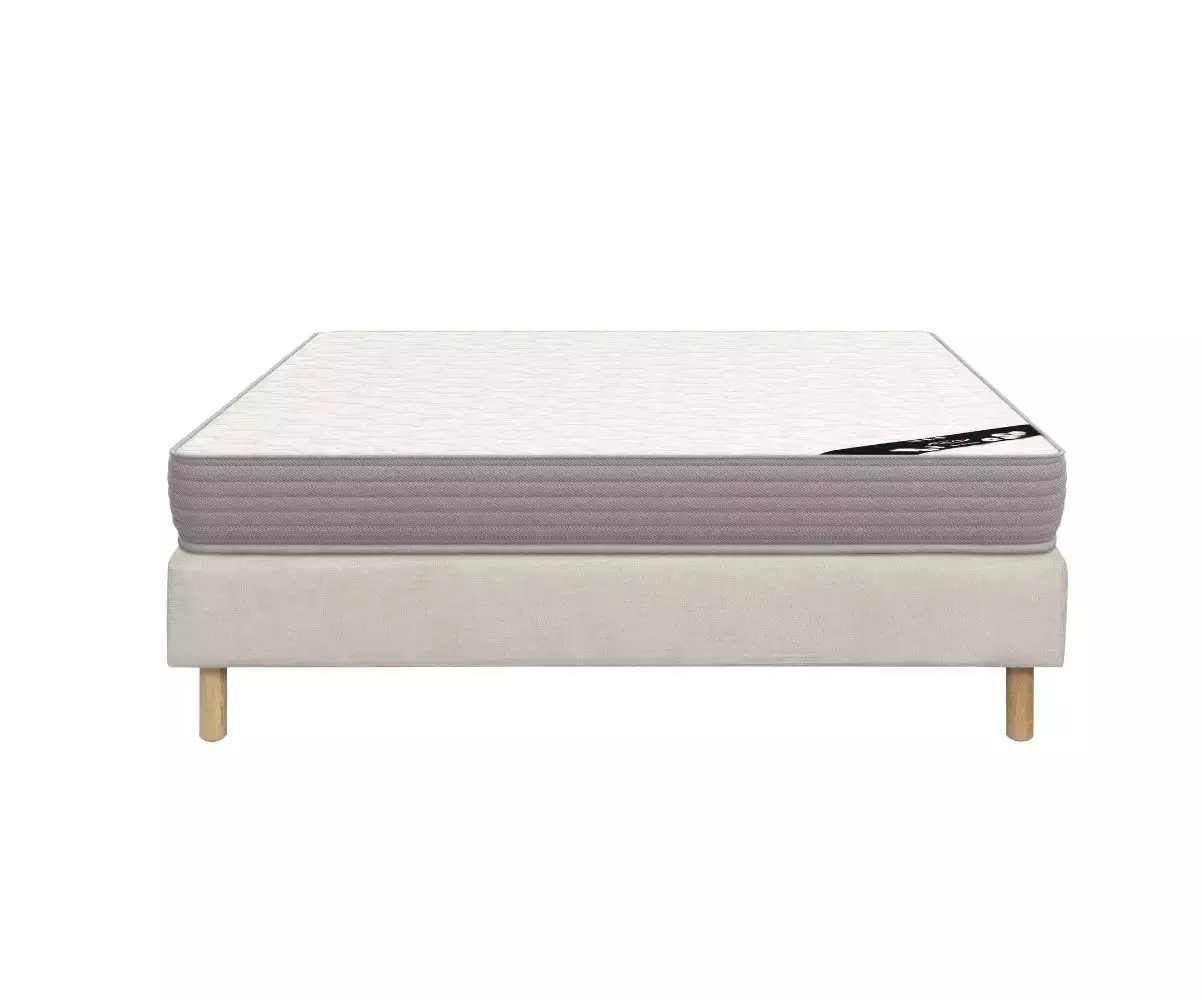 Sommier tapissier double écru avec matelas Havel Sommier tapissier double écru avec matelas Havel