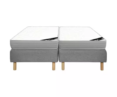Ensemble sommier Senesi gris avec matelas Elbe